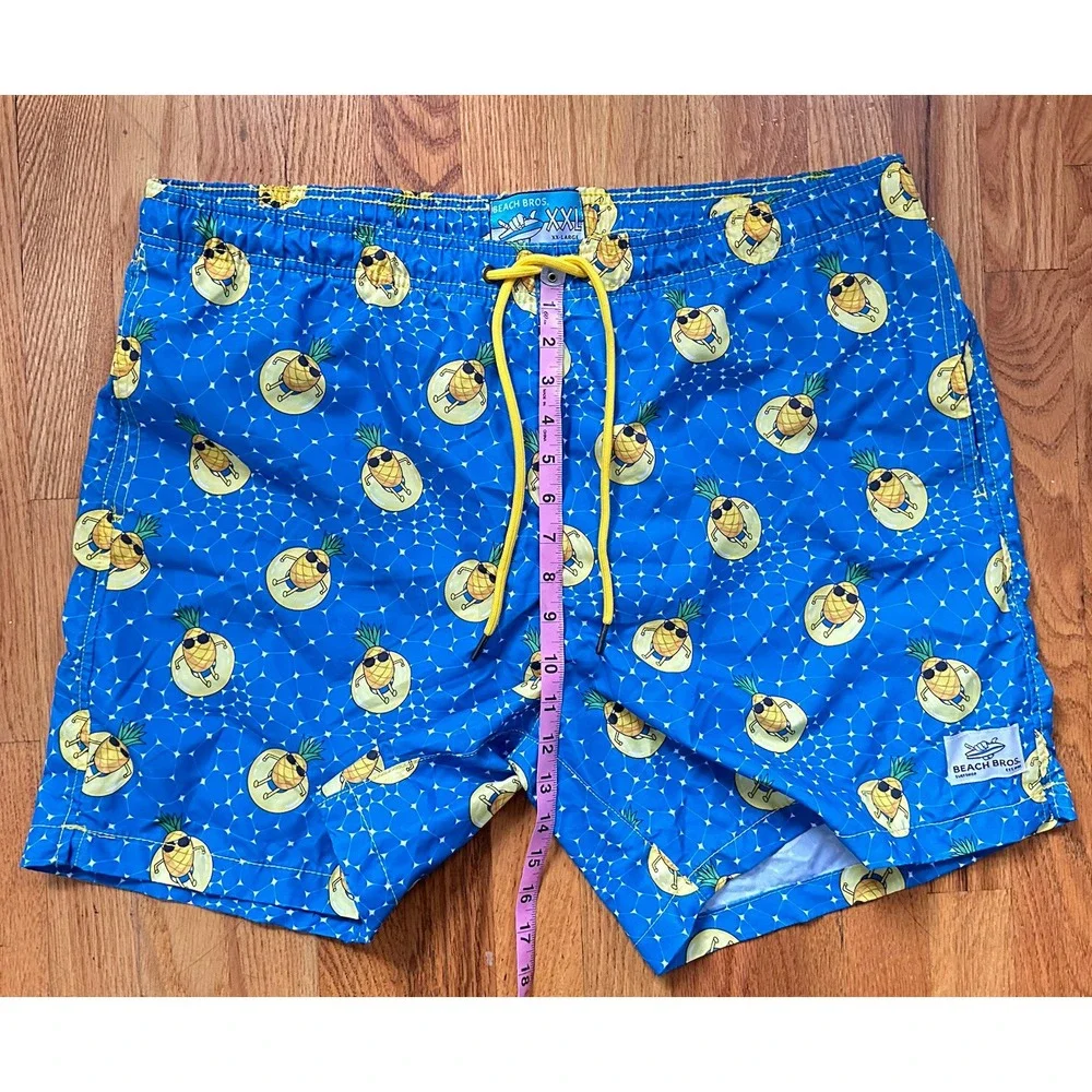Beach Bros Swim‎ Trunks Men's 2XL Quick Dry Geometric Cool Pineapple Shorts